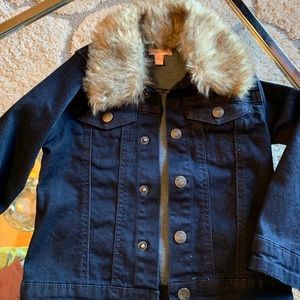 Denim Jacket with fur collar